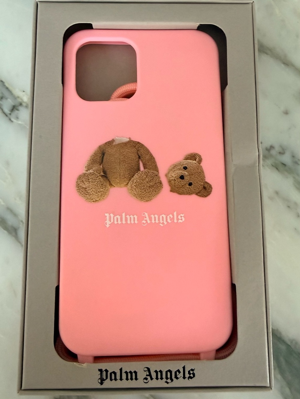 Palm Angels Pink Teddy Bear Phone Case With Lanyard Nib 12 Pro